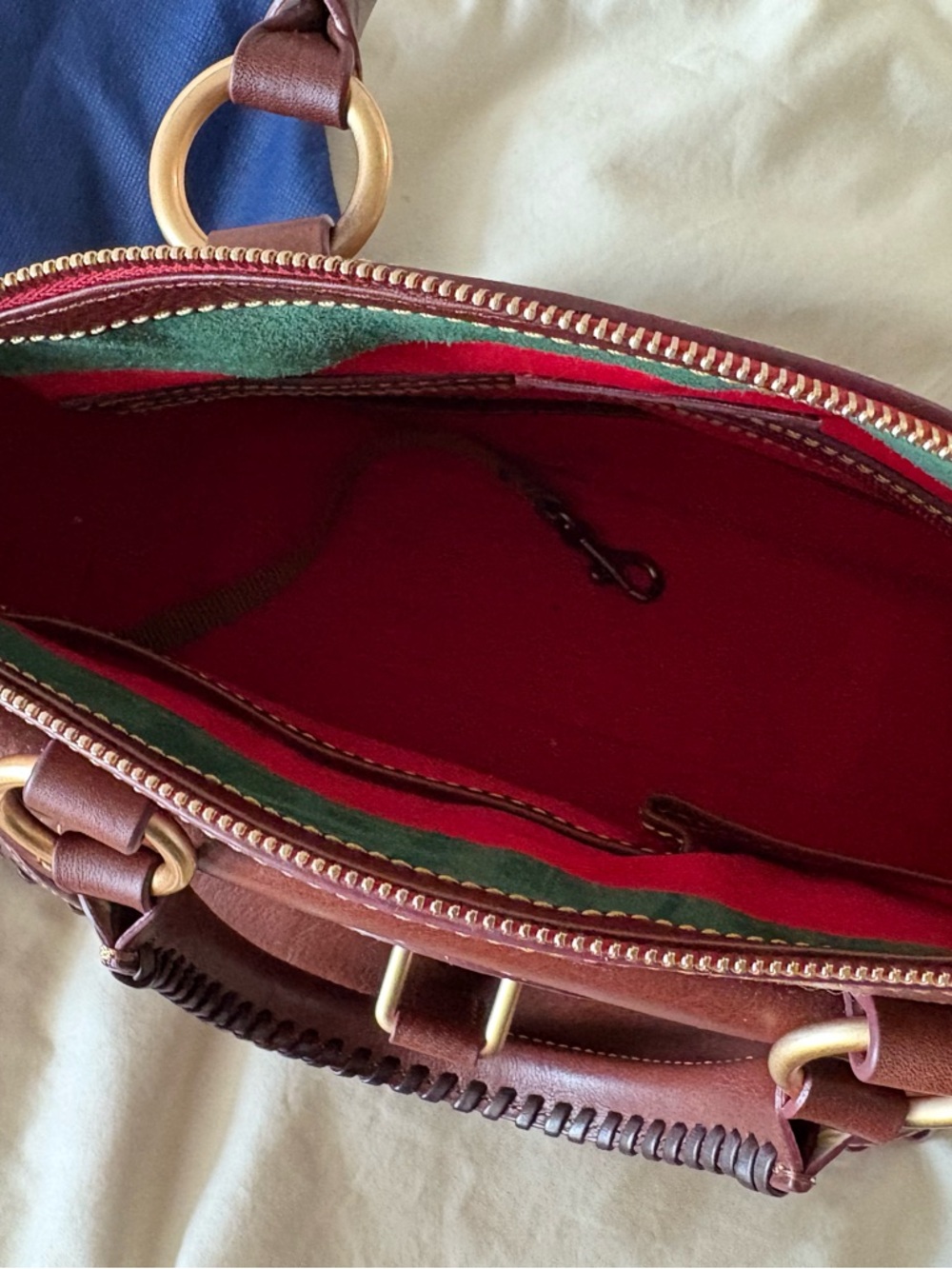 Dooney & Bourke Brown Leather Satchel with Gold Hardware - Picture 4 of 9